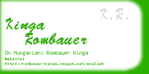 kinga rombauer business card